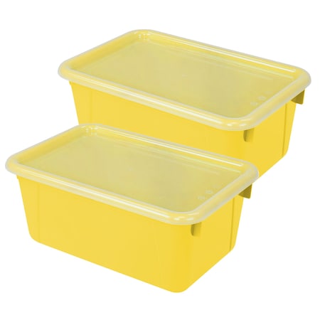 Storex Storage Bin, Yellow, 2 PK 62410U06C